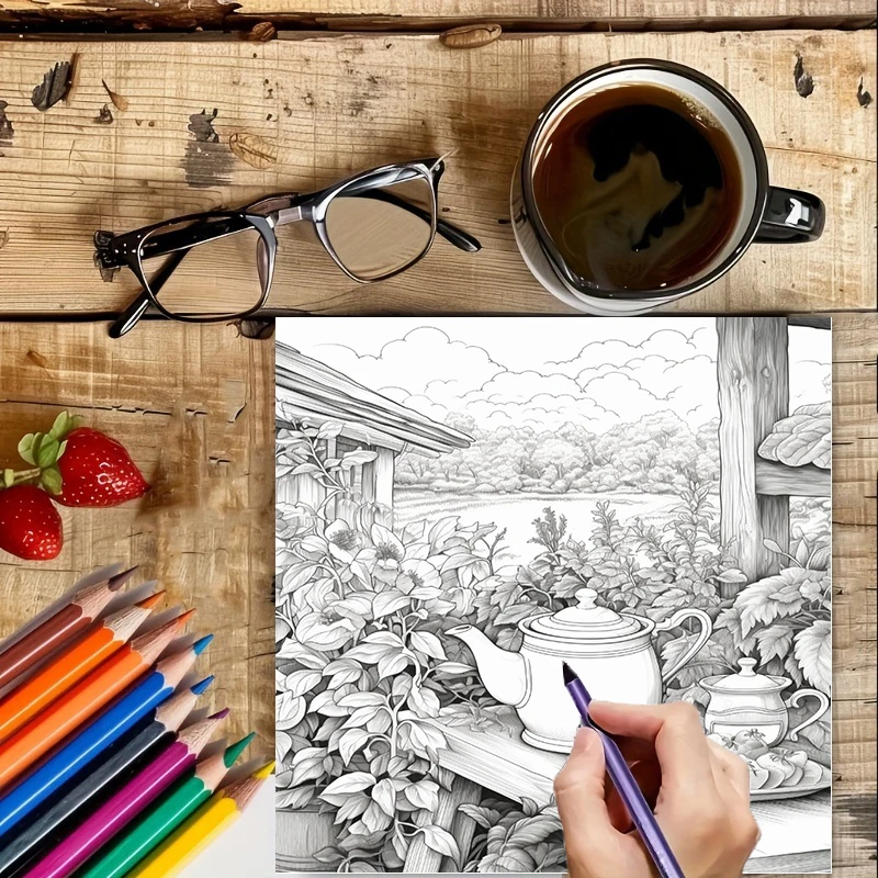 Libro da colorare Tea In The G - Farming And Agriculture recensione e prezzo